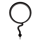 Circular snake logo with head pointing down